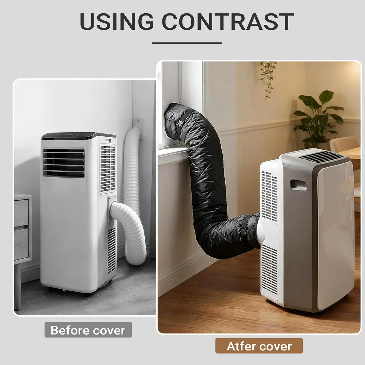 Portable AC Hose Insulation Cover – Waterproof with Straps