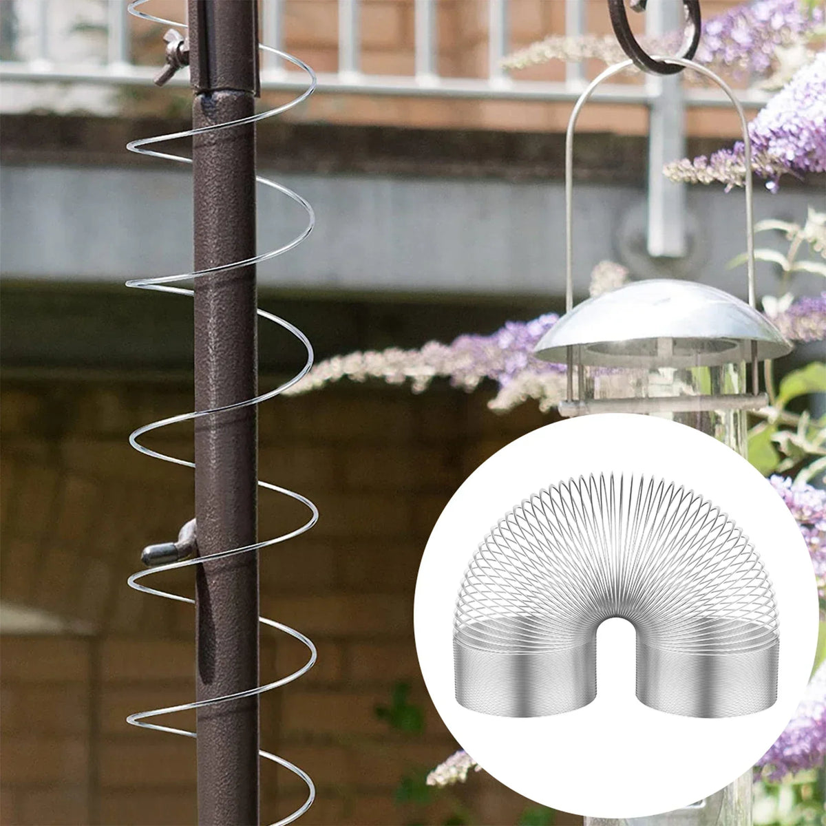 Squirrel Proof Spring Baffle for Bird Feeder – Stainless Steel