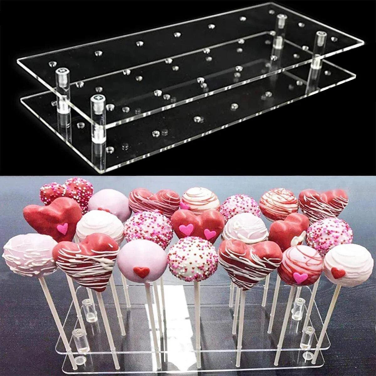 Acrylic Lollipop Stand 20/21-Hole Transparent Candy Display
