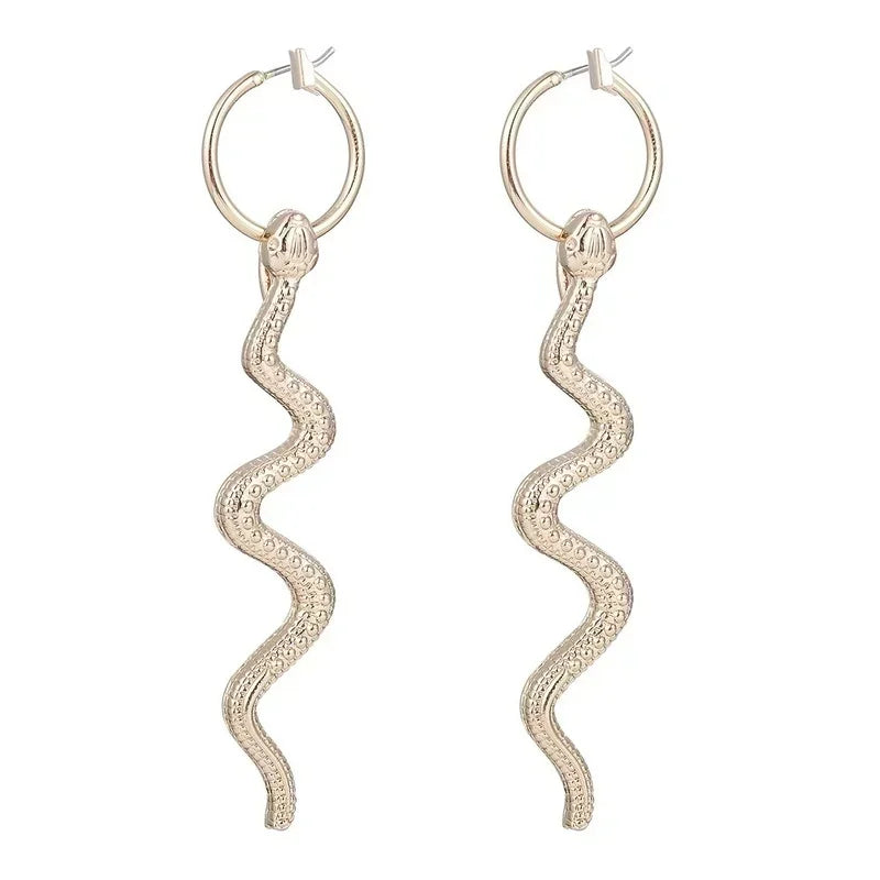 Vintage Snake Dangle Stud Earrings – Zinc Alloy Animal Style
