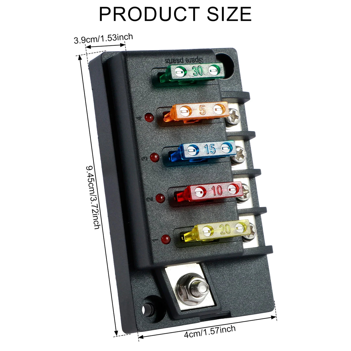 12V Blade Fuse Block 4/6 Circuit with LED Indicator – Car & Marine