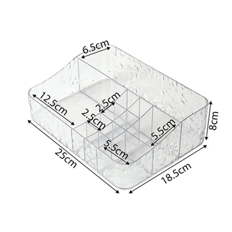 Water Ripple Acrylic Makeup Organizer | Multi-Compartment Holder