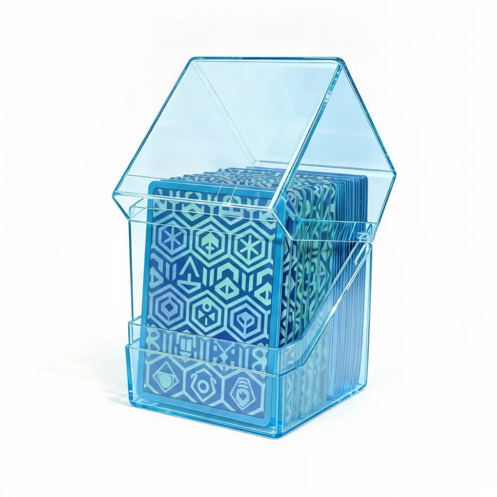 Acrylic TCG Card Storage Box – 100 Cards, Stackable & Clear