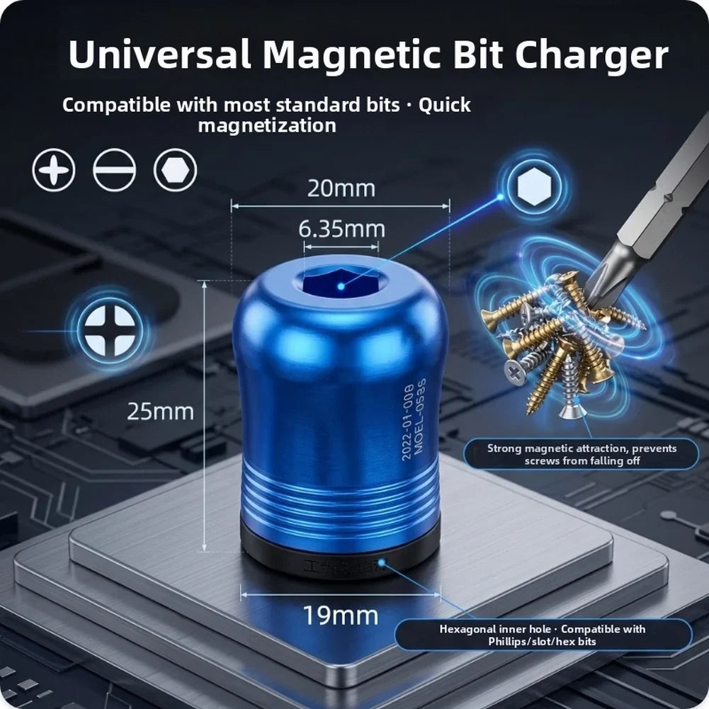 Magnetic Screwdriver Bit Holder 6.35mm Magnetizer Demagnetizer