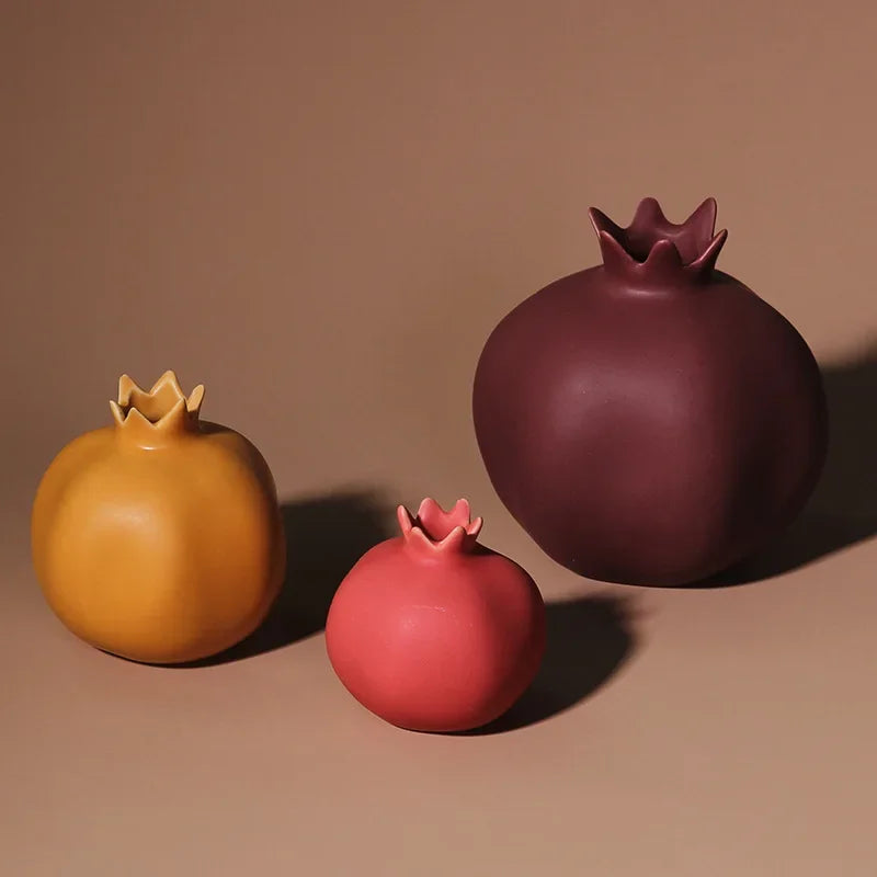 Morandi Ceramic Pomegranate Ornament | Minimalist Home Décor
