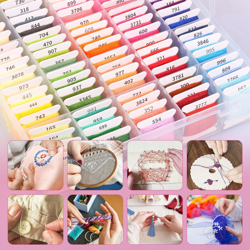 100 Colors Embroidery Floss Kit – DMC Cross Stitch Thread Set