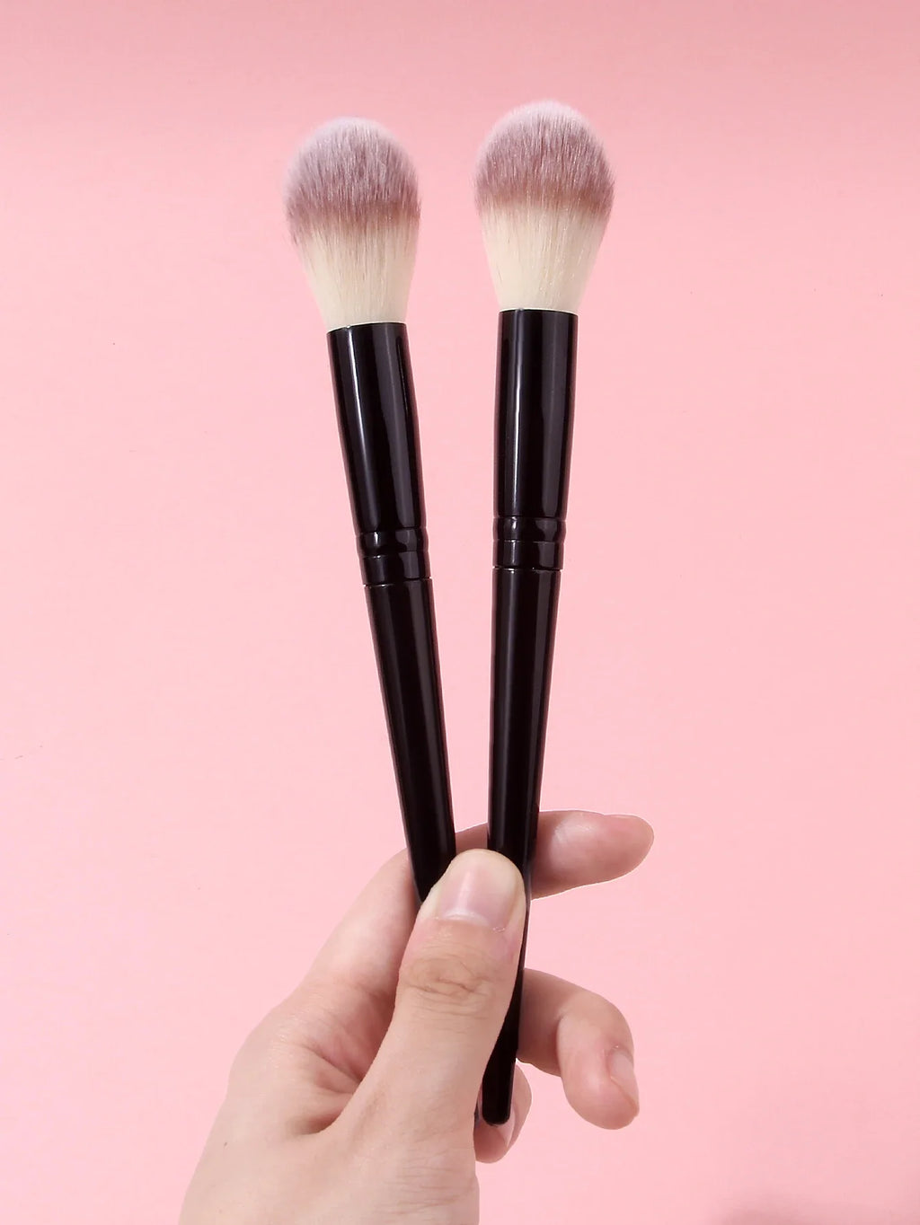 2-Pack Flame Shape Blush Highlighter & Contour Makeup Brushes
