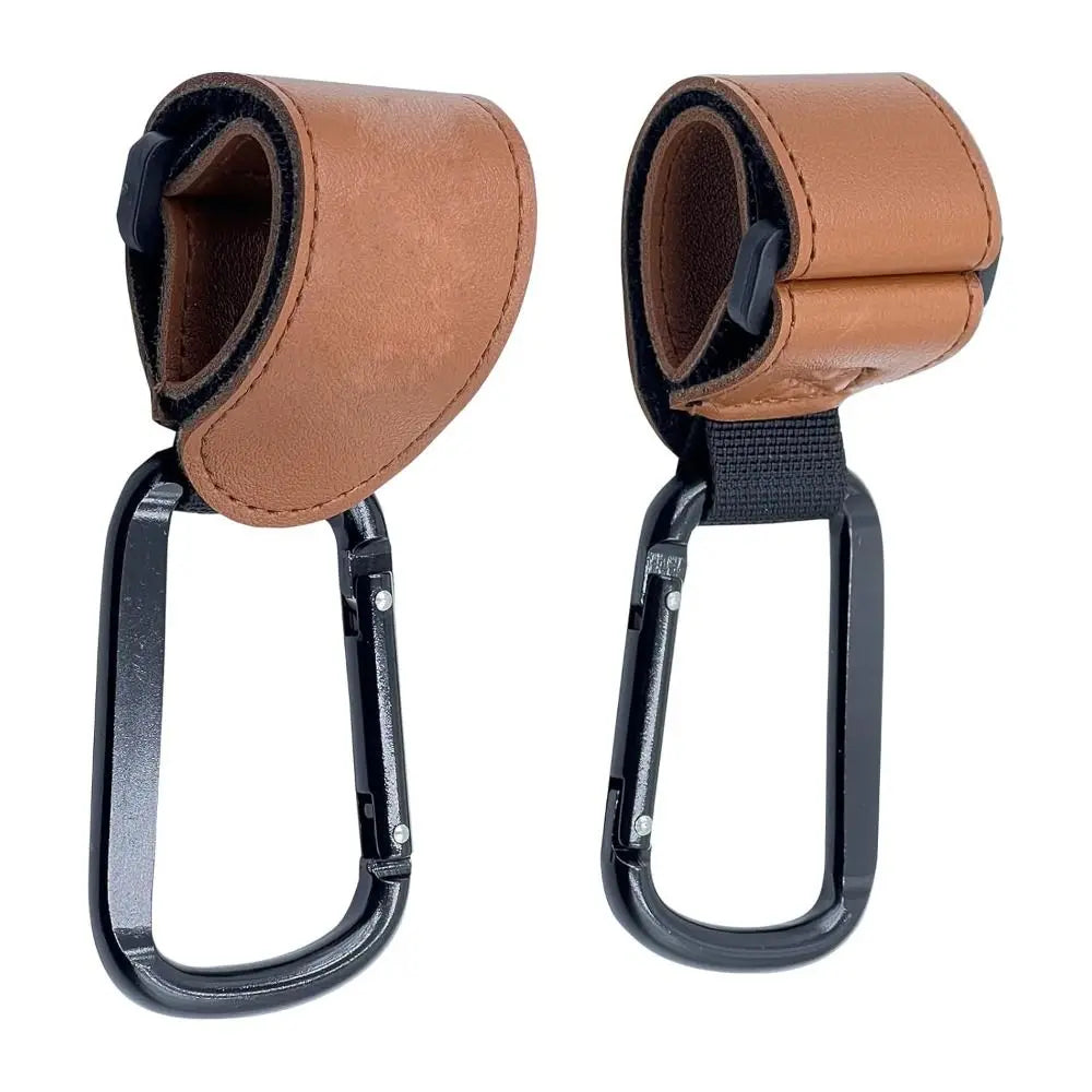 Universal Adjustable Stroller Hook | Brown Carabiner Clip