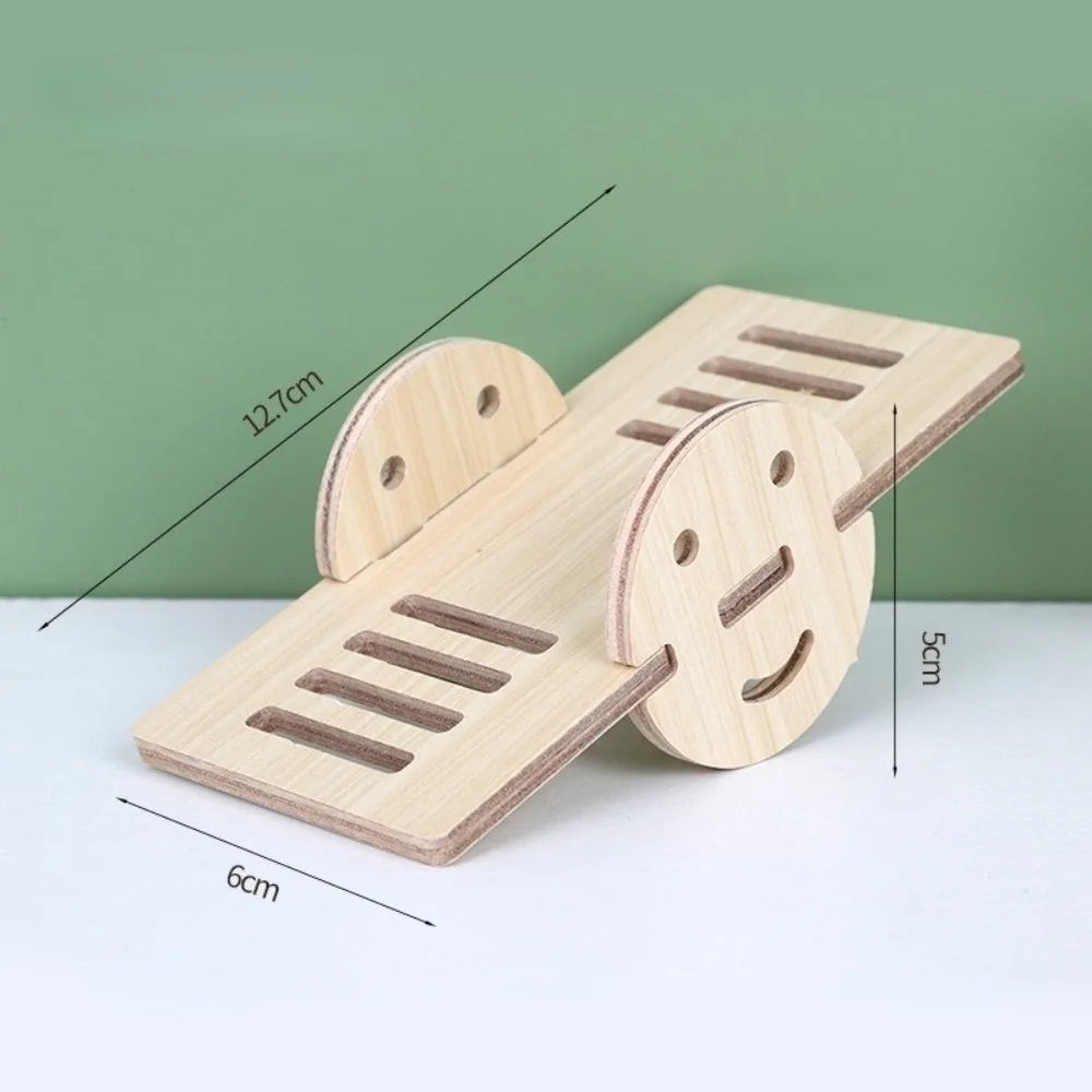 Wooden Hamster Villa House – Chewable Climb & Swing Cage Toy