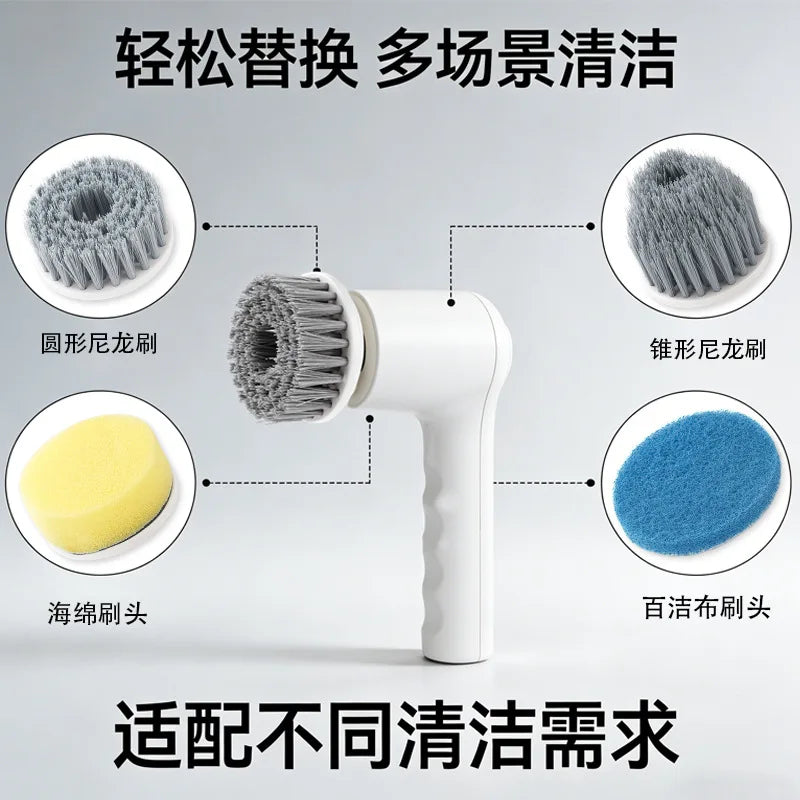 Cordless Electric Spin Scrubber with Replaceable Brush Heads