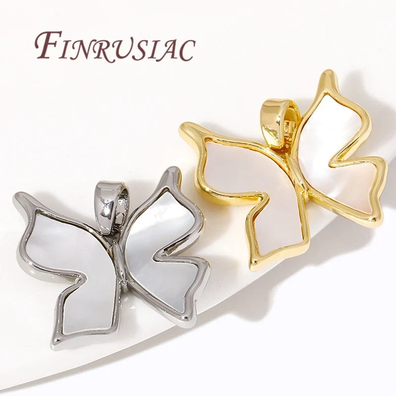 18K Gold Plated Shell Butterfly Charms | DIY Jewelry Pendants