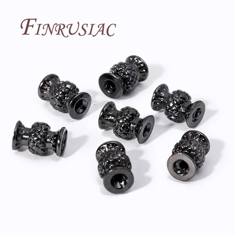 Black Vase Spacer Beads – Gold Plated Brass DIY Jewelry Findings