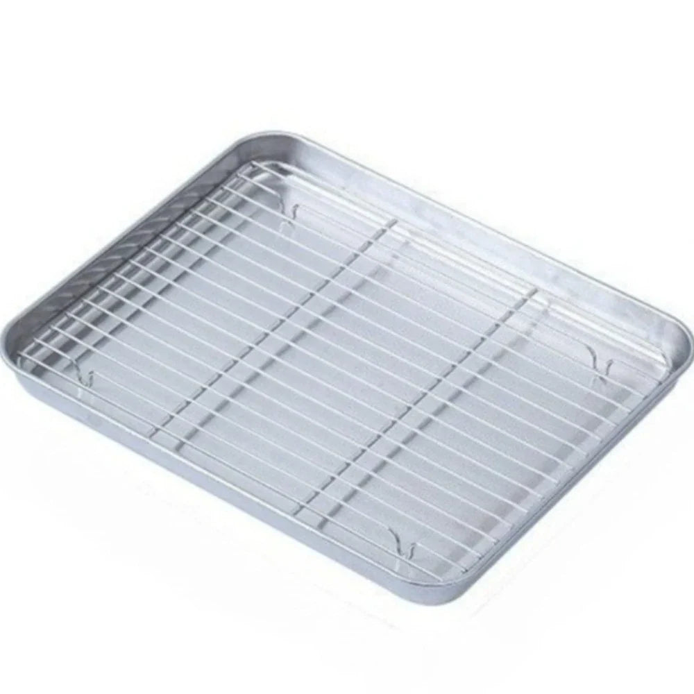 Stainless Steel Baking Pan & Wire Rack – BBQ & Camping Tray