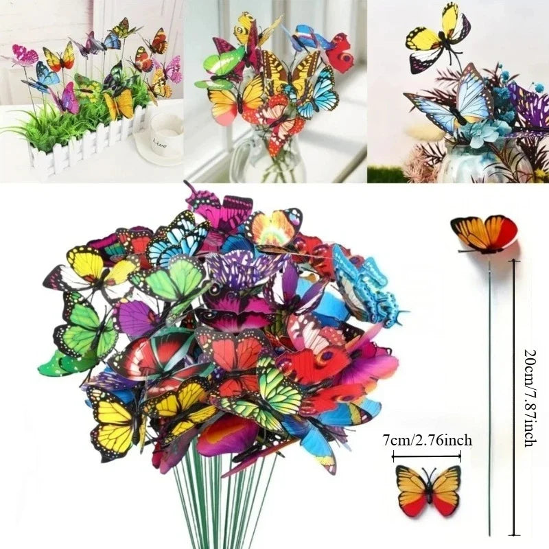 10pcs 3D Butterfly Garden Stakes – Yard & Flower Pot Decor