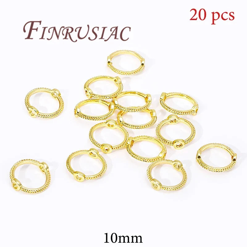 20Pcs 18K Gold Plated Bead Frames & Spacer Connectors DIY