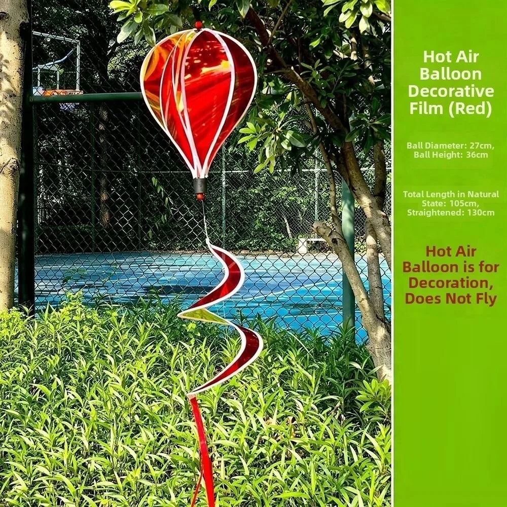Rainbow Hot Air Balloon Wind Spinner – 36cm Kinetic Garden Decor
