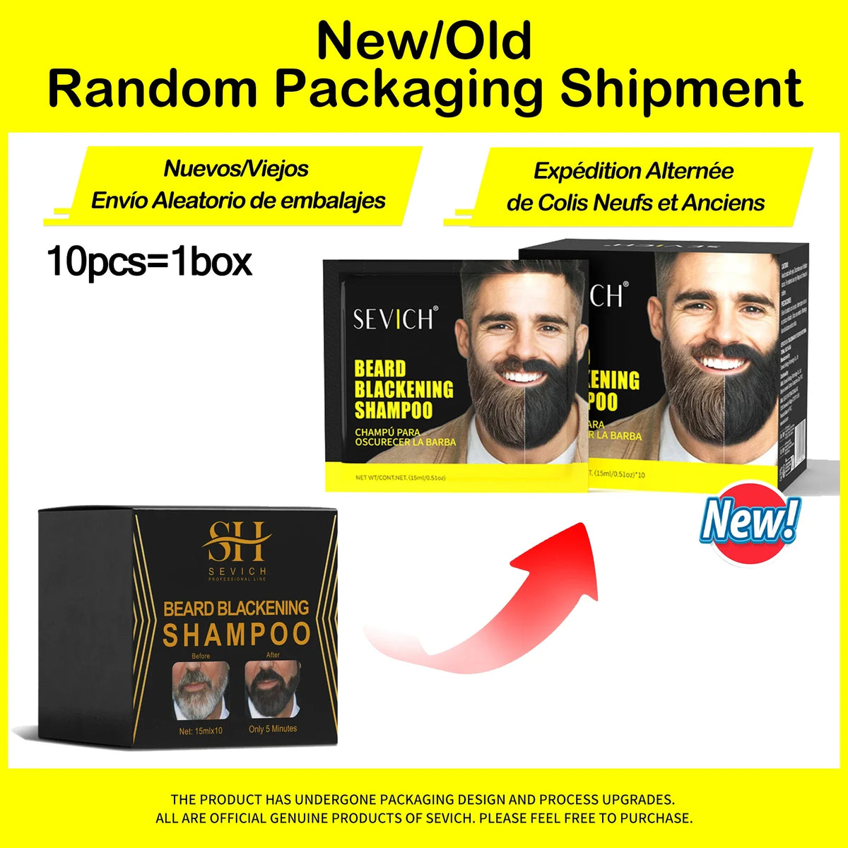 Sevich Black Beard Dye Shampoo – 5-Min Color for Men