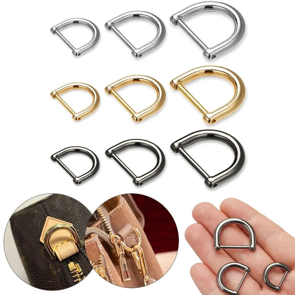 Metal Screw D-Ring Buckle for Bag Straps & Leather Crafts