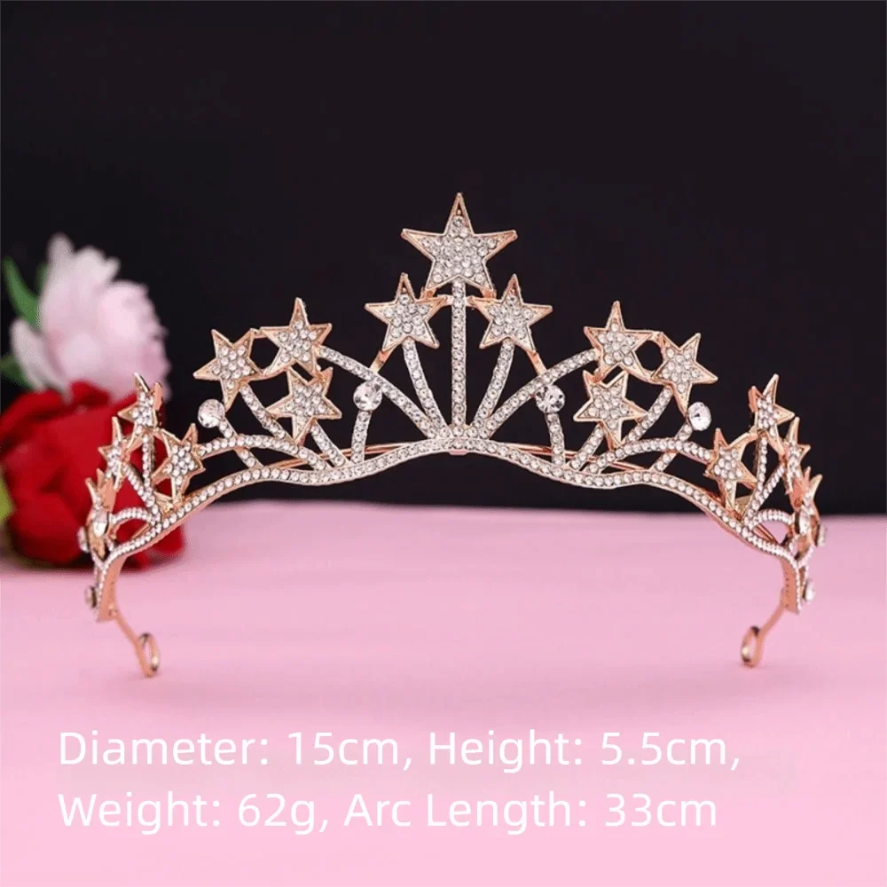 Baroque Crystal Rhinestone Crown Tiara – Gold & Silver Bridal