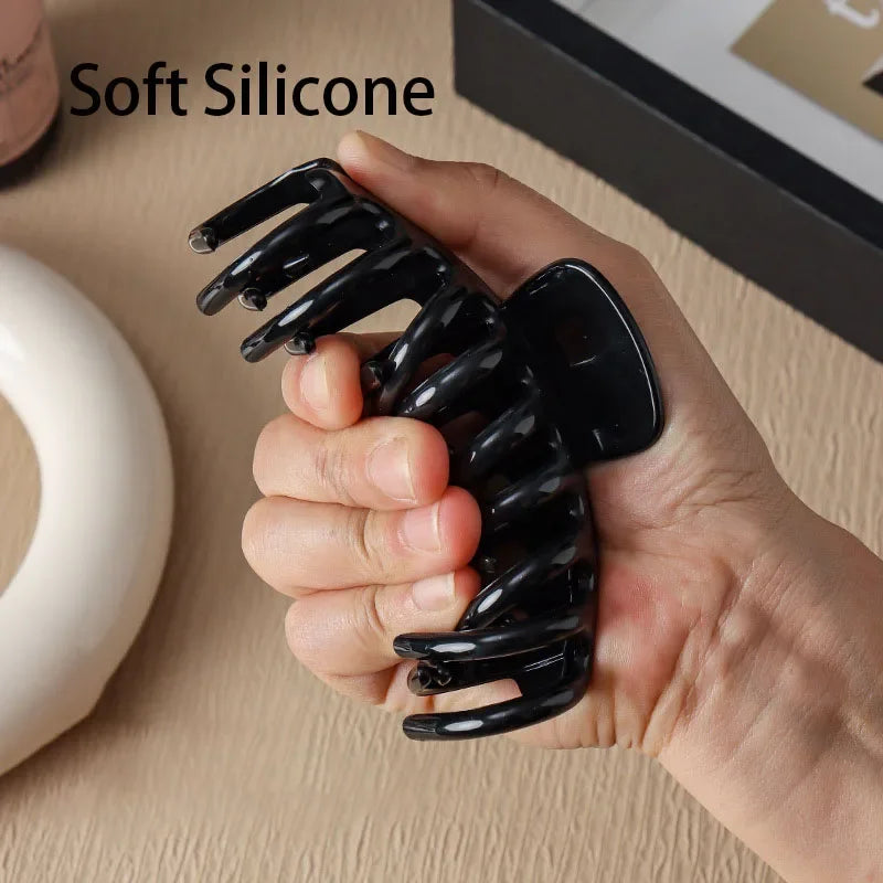 Soft Silicone Hair Claw Clip – Waterproof Crab Barrette