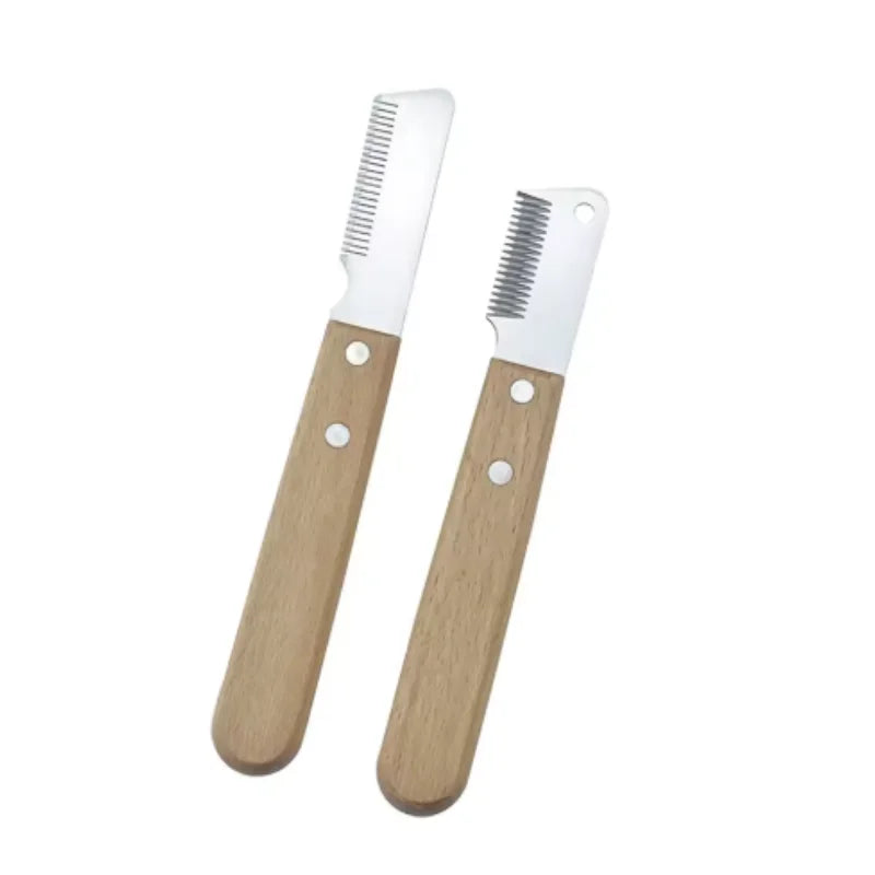 Professional Dog Grooming Comb – Steel Blade & Wooden Handle