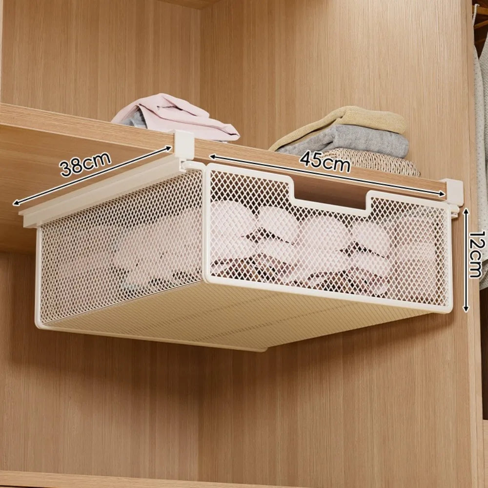 Under-Shelf Hanging Storage Basket | Pull-Out Cabinet Organizer