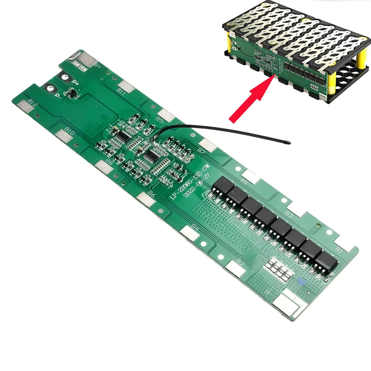 13S 6P 48V 30A Lithium Battery PCB Protection Board – E-Bike