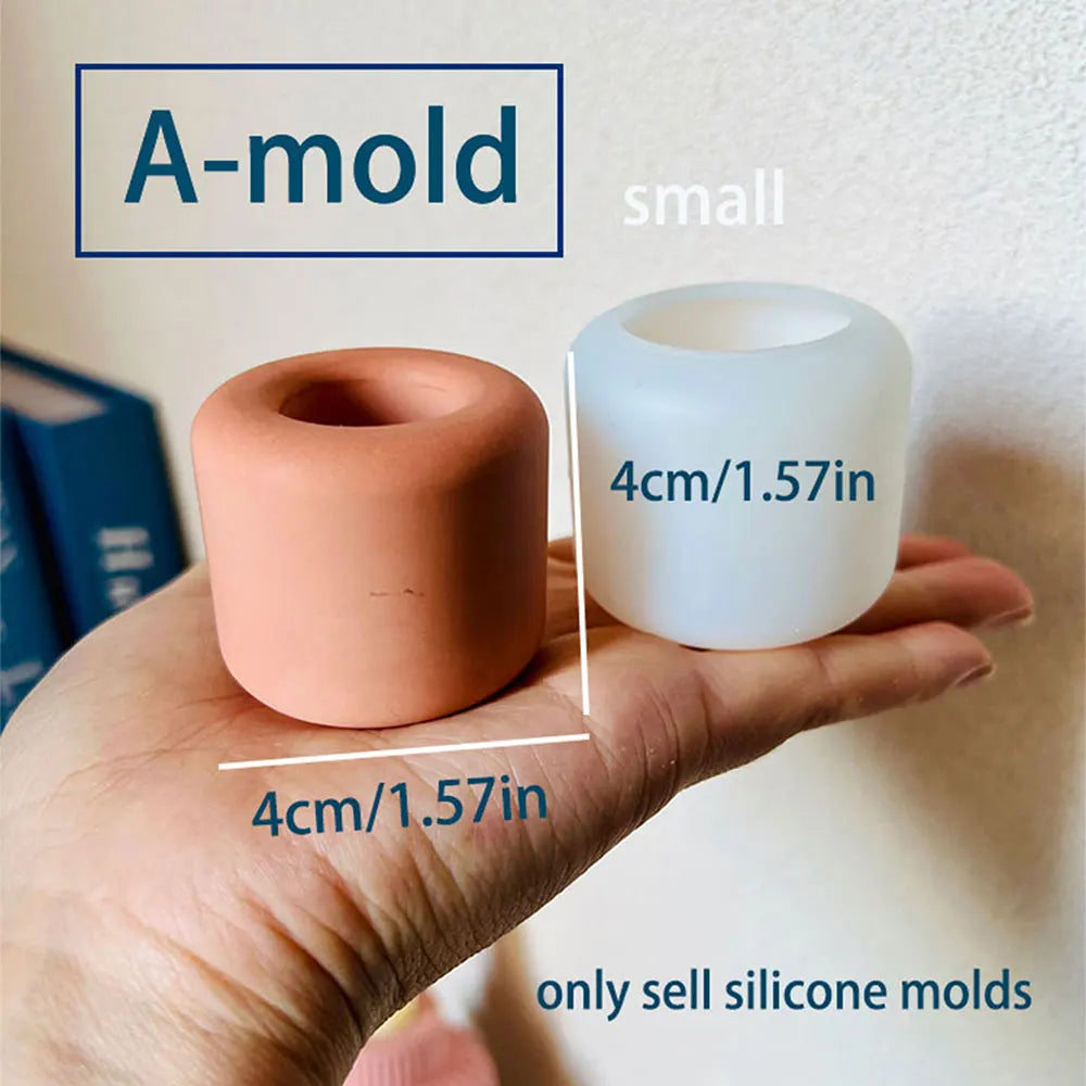 Striped Candle Holder Silicone Mold – DIY Concrete & Plaster