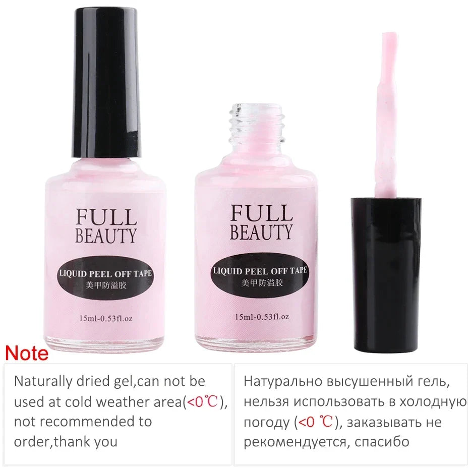 Peel Off Latex Nail Edge Guard Liquid 15ml + Tweezer