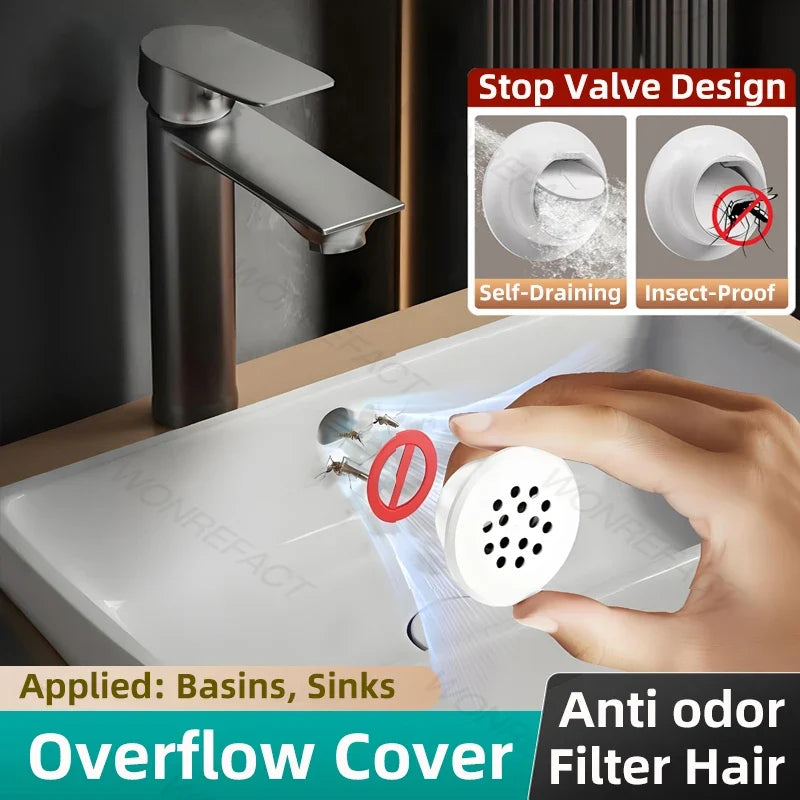 Silicone Overflow Ring Cover for Bathroom Sink & Washbasin