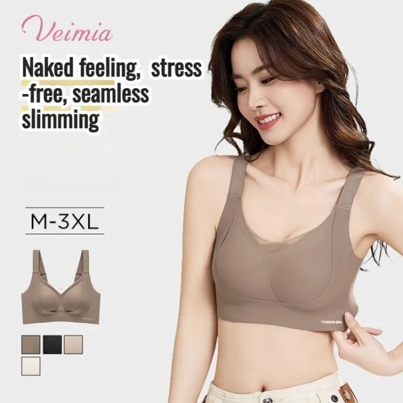 Women's Wire-Free 3/4 Cup Gathered Bra | Knit Unlined Style
