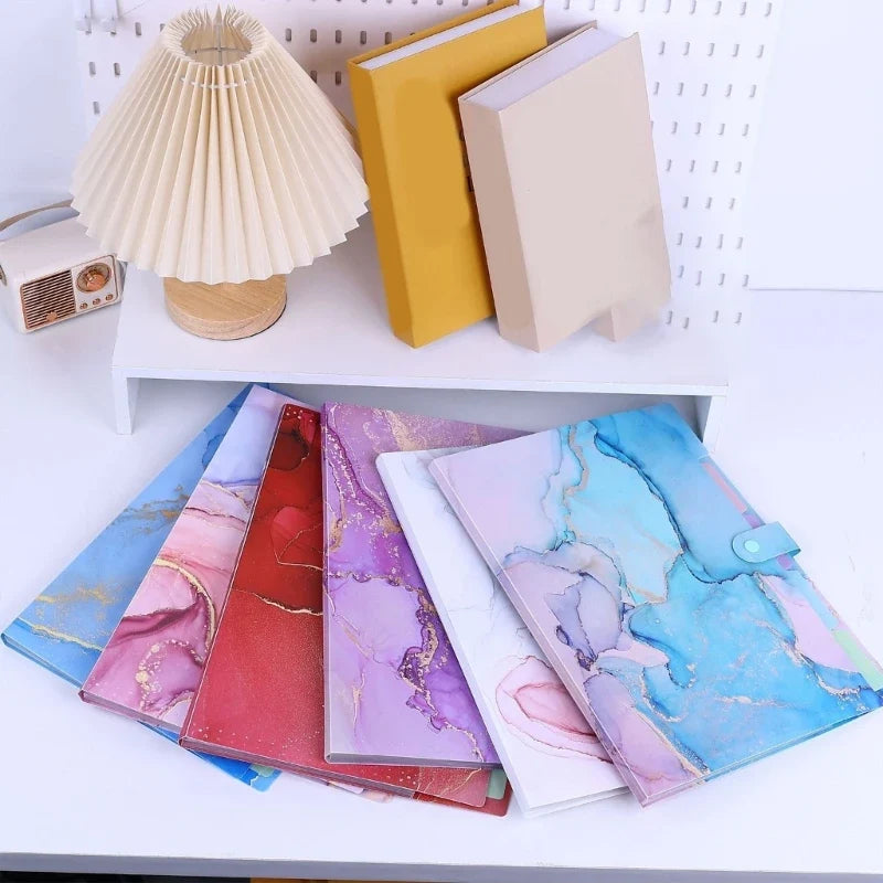 Plastic File Folder with Button Closure & Divider Sections