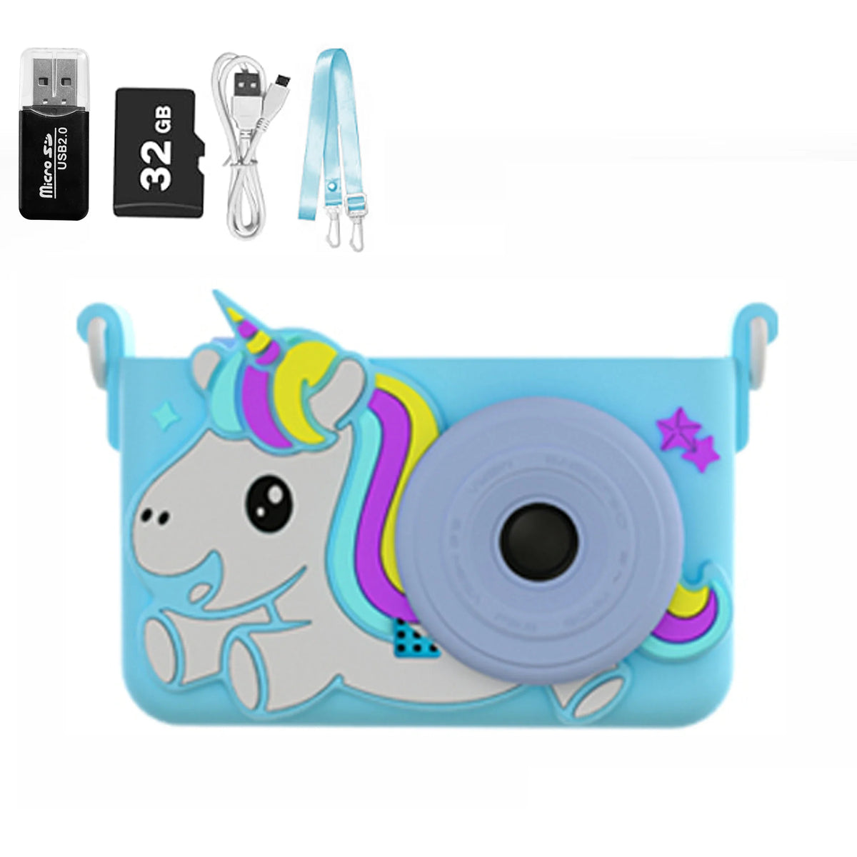 Unicorn Kids Camera 1080P HD Dual Lens Digital Camera Ages 3–12