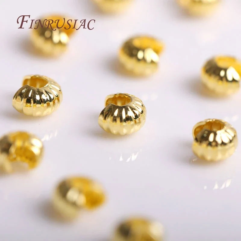 50Pcs 18K Gold Plated Crimp Beads & Covers | DIY Jewelry Findings