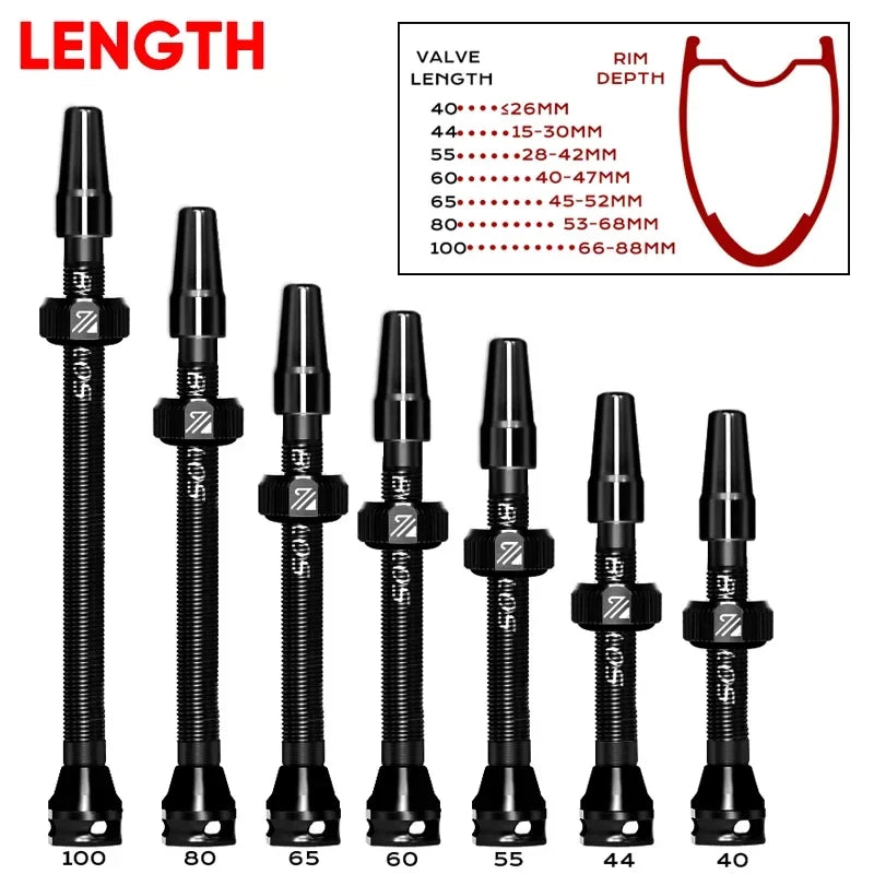 BUCKLOS Tubeless Presta Valve CNC Alloy 40–100mm Road MTB