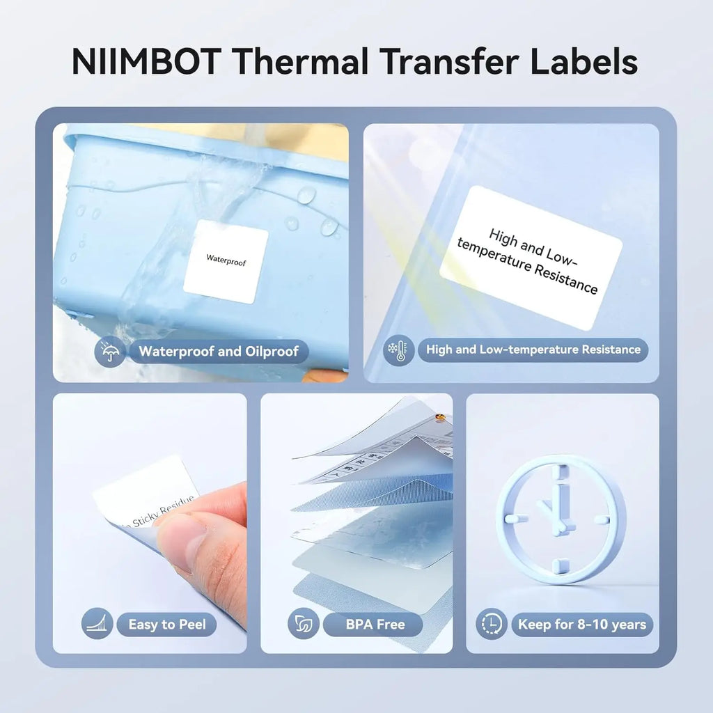 Niimbot M2/M3 Silver Thermal Transfer Label Stickers – Round & Square