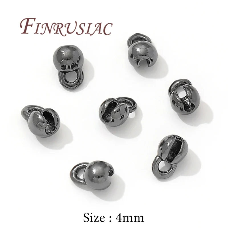 18K Gold Plated Crimp Beads & End Connectors – 4mm Findings