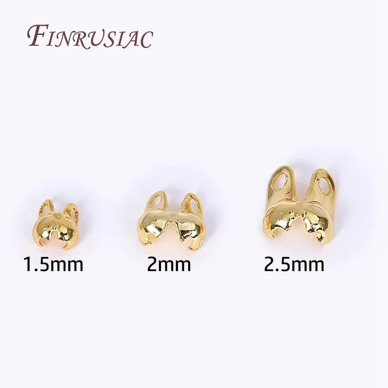 18K Gold Plated Crimp Bead Tip Knot Cover – Jewelry Findings