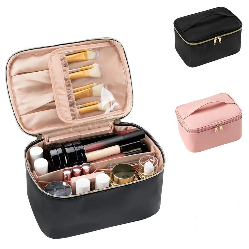PU Leather Makeup Brush Bag – Large Cosmetic Organizer