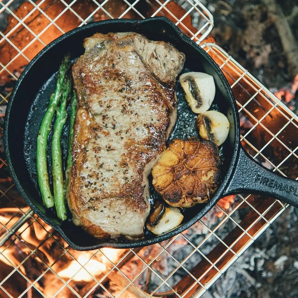 FEB.WIND Cast Iron Skillet – Round Frying Pan & Griddle