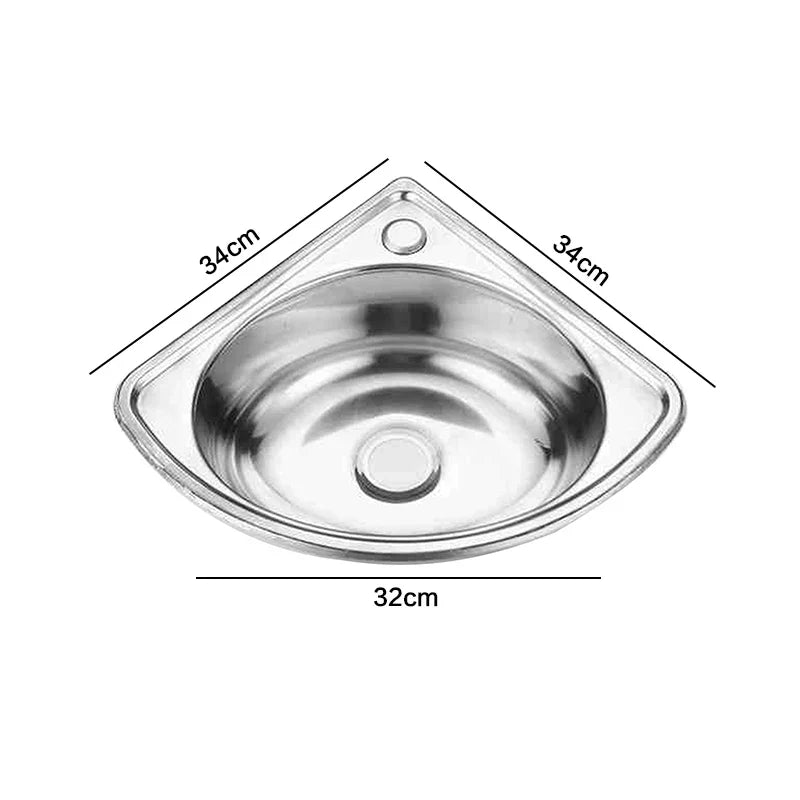 Stainless Steel RV Sink – Compact Single Bowl Drop-In, 34×34cm