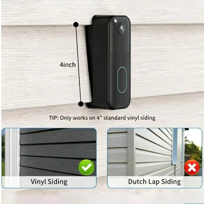 Video Doorbell Siding Mount Plate – Angled Bracket & Wire Cutout
