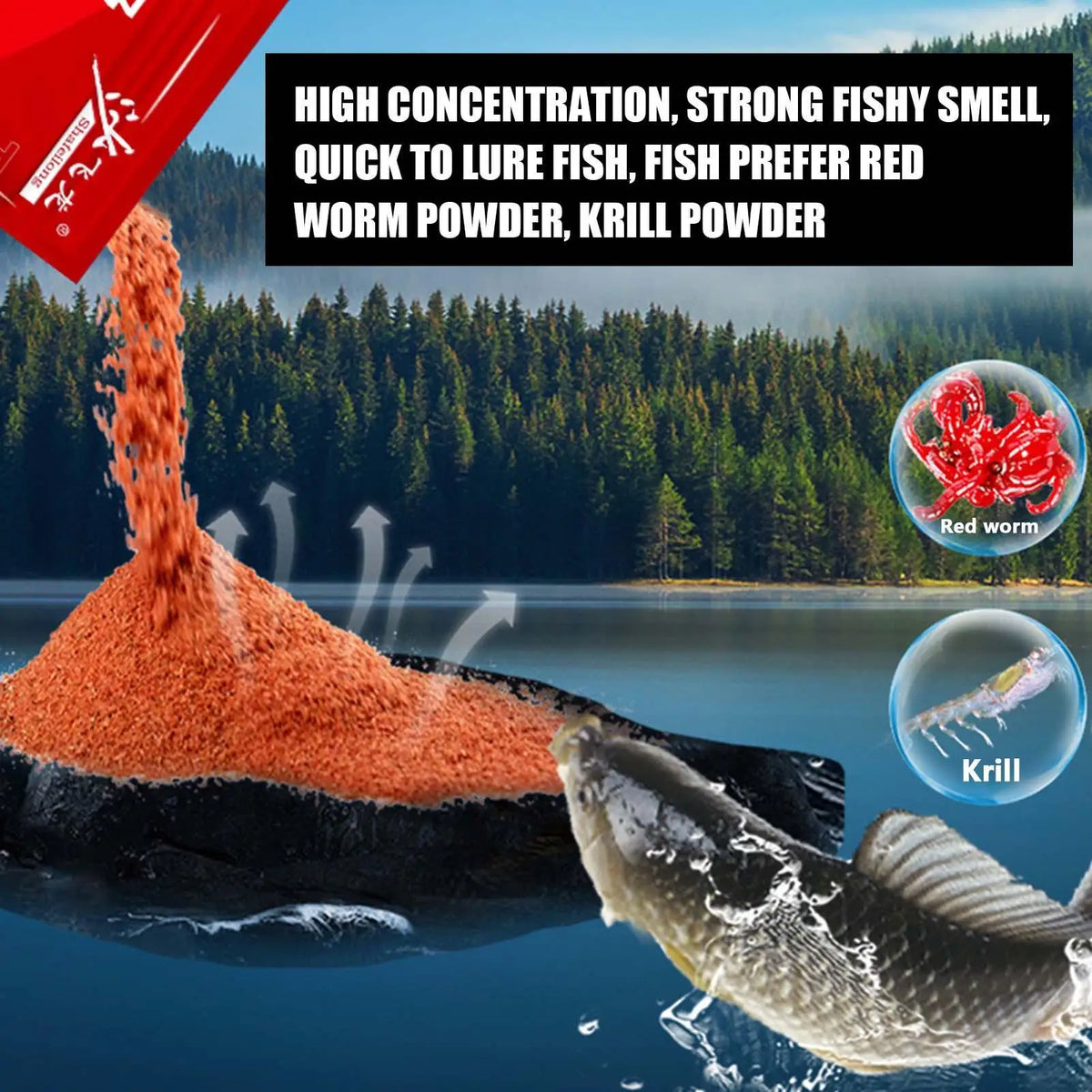 Red Worm Scent Powder – Concentrated Freshwater Fishing Attractant