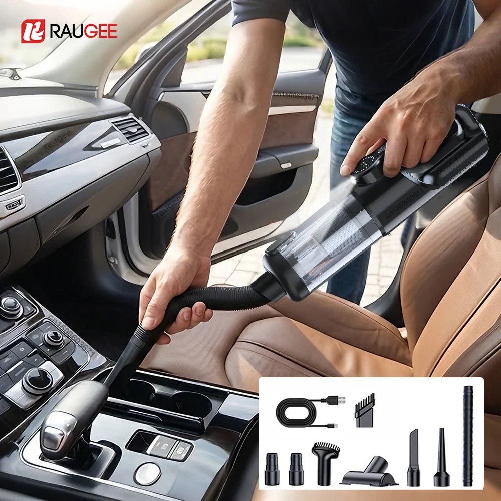 Raugee Cordless Car Vacuum – 17000Pa Handheld Cleaner