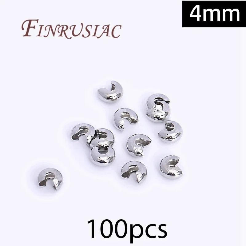 18K Gold Plated Crimp Beads, End Caps & Lobster Clasps