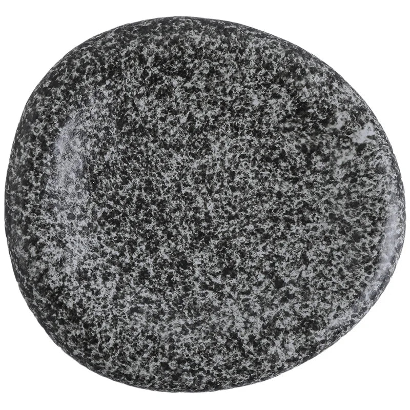 Japanese Stone Pattern Ceramic Plates – Sushi, Steak & Dinner