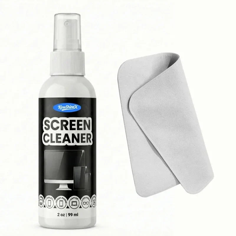 Screen Cleaner Kit – Spray & Microfiber Cloth for All Screens