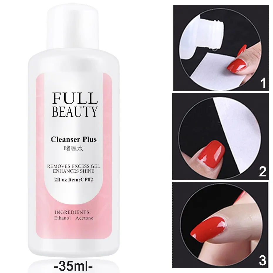 Full Beauty 35ml Nail Slip Solution – Poly Gel UV Builder Cleanser
