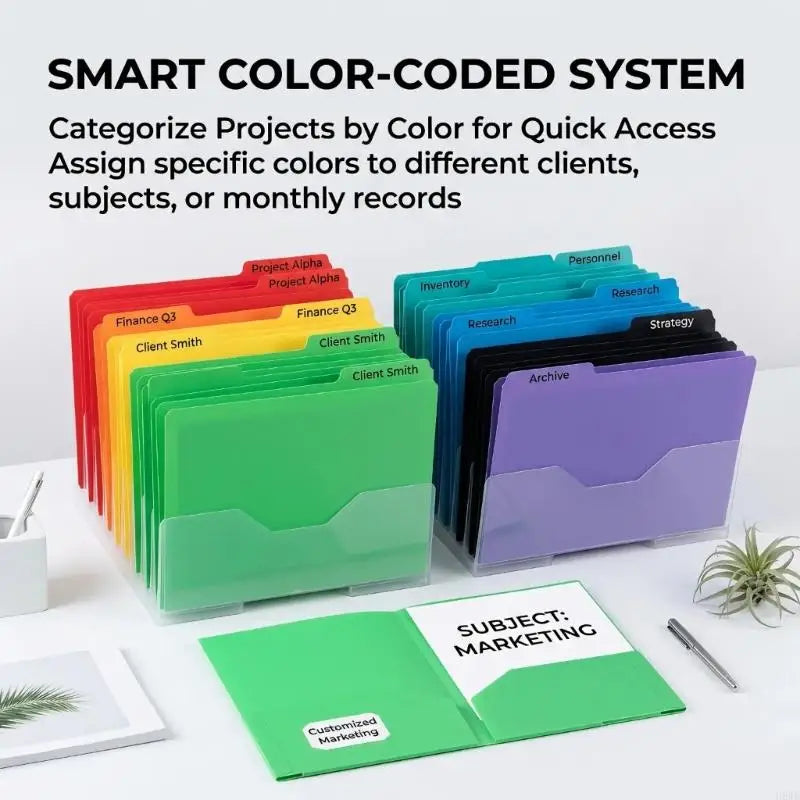 Two-Pocket Document Folders 7-Pack | A4 Assorted Colors