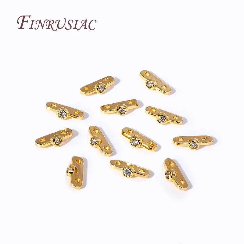 18K Gold Plated Zircon Flower Connector Spacer Beads – DIY Jewelry